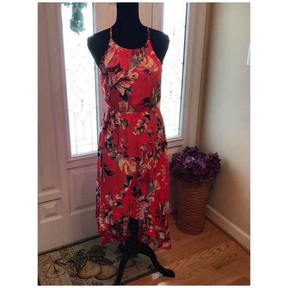 SHE & SKY HALTER FLORAL WRAP MIDI DRESS - Picture 2 of 8